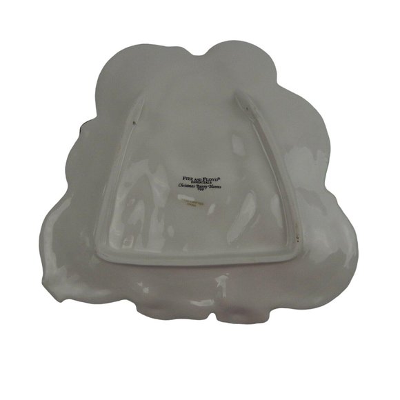 Fitz and Floyd Essentials Canape Plate Christmas Bunny Blooms 2004 - Picture 9 of 12